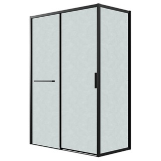 Душевое ограждение Grossman Style 100.K33.05.100.21.02-200.K33.05.80.21.02 (100х80х195) раздвижная(левая),черный матовый,стекло шиншилла,2 места