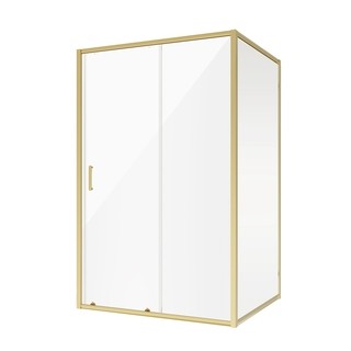 Душевое ограждение Niagara Nova NG-42-12AG-A100G (120х100х195) прямоугольник,золото,двери раздвижные,стекло прозрачное,2 места