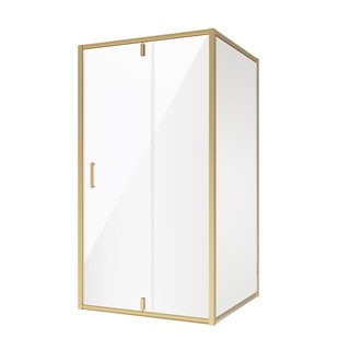 Душевое ограждение Niagara Nova NG-43-11AG-A80G (110х80х195) прямоугольник,золото,двери распашные,стекло прозрачное,2 места