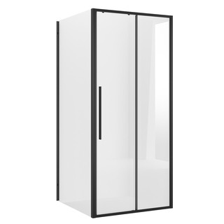 Душевое ограждение Niagara Nova NG-84-10AB-A90B-34 (100х90х195) прямоугольник,черный матовый,дверь раздвижная,стекло прозрачное,2 места