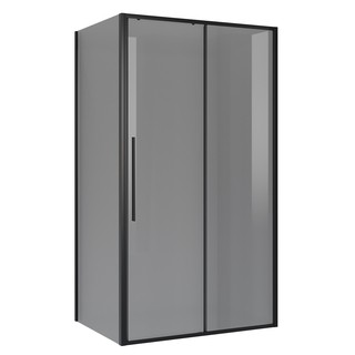 Душевое ограждение Niagara Nova NG-85-14TB-TB100-34 (140х100х195) прямоугольник,черный матовый,дверь раздвижная,стекло тонированное,2 места