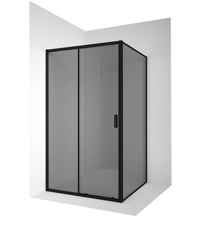 Душевое ограждение Ambassador Forsa 17022216ABB-100ABB (100х100х200) квадрат,черный,стекло тонированное,раздвижная,2 места