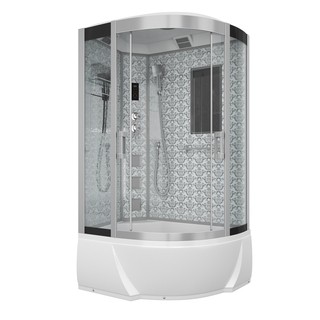 Душевая кабина Niagara Luxe NG-7712WL (80x120х215) высокий поддон(38см),дверь раздвижная,стенки серебро,4 места
