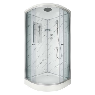 Душевая кабина Niagara Luxe NG-7701M (90x90х210) низкий поддон(15см),дверь раздвижная,стенки мрамор,3 места