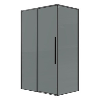 Душевое ограждение Grossman Galaxy 100.K33.01.110.21.10-200.K33.01.100.21.10 (110х100х195) раздвижная,черный матовый,стекло тонированное,2 места