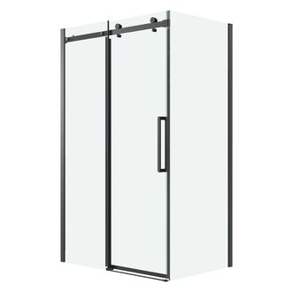 Душевое ограждение Grossman Classic 100.K33.04.160.21.00-200.K33.04.70.21.00 (160х70х195) раздвижная,черный матовый,стекло прозрачное,2 места