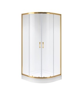 Душевое ограждение Niagara Nova NG-6407-08GOLD (100х100х195) четверть круга,золото,двери раздвижные,стекло прозрачное,1 место