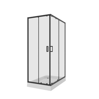 Душевое ограждение Niagara Nova NG-6881-08ВLACK (100х80х195) прямоугольник,черный,двери раздвижные,стекло прозрачное,1 место