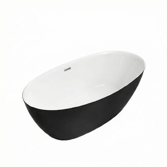 Ванна отдельностоящая Grossman Classic GR-2403MB (150х78х58) цвет черный/белый матовый,1 место