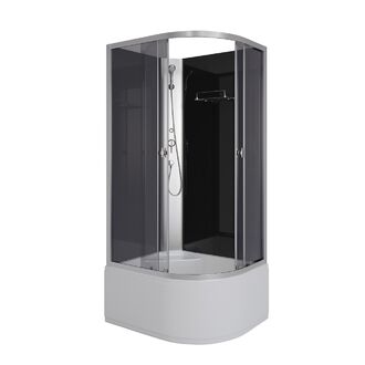 Душевая кабина Niagara Eco E100/80/40L/TN/BK (100х80х195) высокий поддон(40см),стекло тонированное,4 места