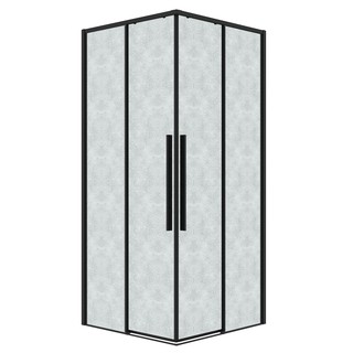 Душевое ограждение Grossman Galaxy 300.K33.01.9090.21.02 (90х90х195) квадрат,раздвижная,черный матовый,стекло шиншилла, 1 место