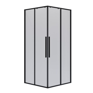 Душевое ограждение Niagara Nova NG-6822-34ВLACK (80х80х195) квадрат,черный матовый,двери раздвижные,стекло прозрачное,1 место