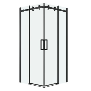 Душевое ограждение Grossman Classic 300.K33.04.8080.21.00 (80х80х195) квадрат,раздвижная,черный матовый,стекло прозрачное, 2 места