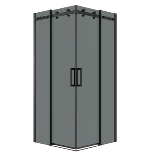 Душевое ограждение Grossman Classic 300.K33.04.9090.21.10 (90х90х195) квадрат,раздвижная,черный матовый,стекло тонированное, 2 места