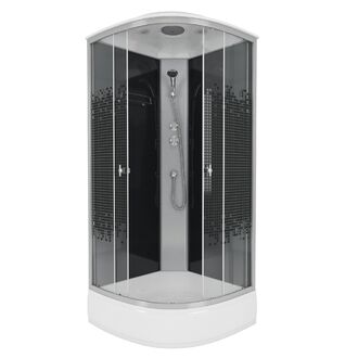 Душевая кабина Niagara Eco E80/26/BLACK (80х80х215) средний поддон(26см),стекло мозаика,4 места