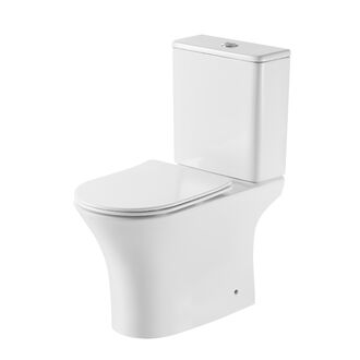 Унитаз напольный Grossman Classic GR-4465SQ-K26 (650х355х790) безободковый,белый с тонкой крышкой,микролифт,смыв торнадо,2 места