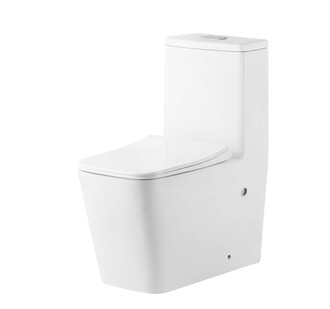 Унитаз напольный Grossman Classic GR-4486SQ-K44 (640х360х800) безободковый,белый,моноблок с тонкой крышкой,микролифт,смыв торнадо,1 мест