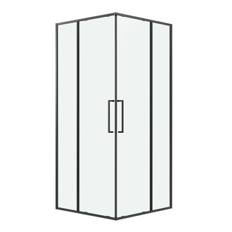 Душевое ограждение Niagara Nova NG-6836-80BL (80х80х195) квадрат,черный матовый,двери раздвижные,стекло прозрачное,1 место