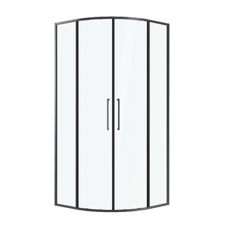 Душевое ограждение Niagara Nova NG-6837-90BL (90х90х195) четверть круга,черный матовый,двери раздвижные,стекло прозрачное,1 место