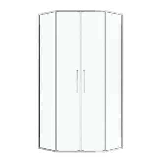 Душевое ограждение Niagara Nova NG-6638-100 (100х100х195) трапеция,хром,двери раздвижные,стекло прозрачное,1 место