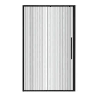 Дверь в нишу Niagara Nova NG-84-L12FHB (120х195) раздвижная(левая),черный матовый,стекло рифленое,1 место