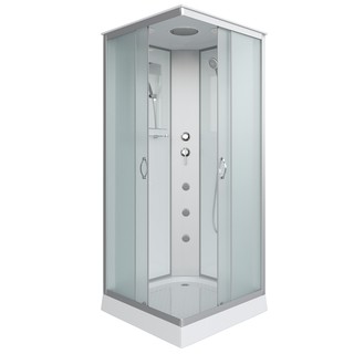 Душевая кабина Niagara Classic NG-1101-14G (90х90х215) низкий поддон(13см),стекло матовое,3 места с полкой
