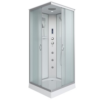 Душевая кабина Niagara Classic NG-1101-14F (90х90х215) низкий поддон(13см),стекло матовое,3 места с полкой