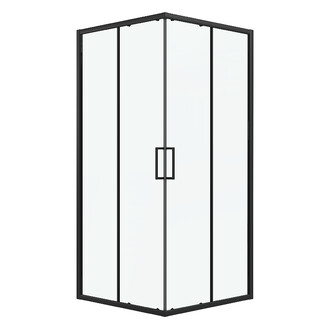 Душевое ограждение Niagara Nova NG-6809-14BL (100х100х195) квадрат, черный матовый,двери раздвижные,стекло прозрачное,1 место