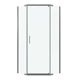 Душевое ограждение Niagara Nova NG-6305-14GR (90х90х195) трапеция,графит матовый,дверь распашная,стекло прозрачное,1 место