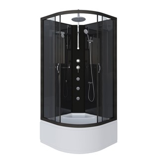 Душевая кабина Niagara Classic NG-6508-14BKTG (90х90х210) высокий поддон(40см),черный,стекло тонированное,4 места