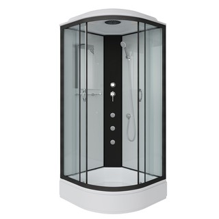 Душевая кабина Niagara Classic NG-6703-14G (80х80х215) средний поддон(26см),черный,стекло прозрачное,4 места