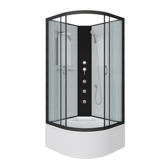 Душевая кабина Niagara Classic NG-6709-14BKG (100х100х200)высокий поддон(40см),черный,стекло прозрачное,4 места