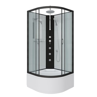 Душевая кабина Niagara Classic NG-6709-14BKTG (100х100х210)высокий поддон(40см),черный,стекло прозрачное,4 места